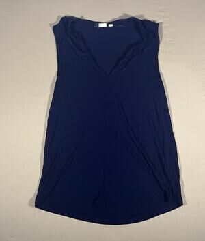 GAP Women’s Blue Lace-Trim V-Neck Sleeveless Knit Tank Top, Size L